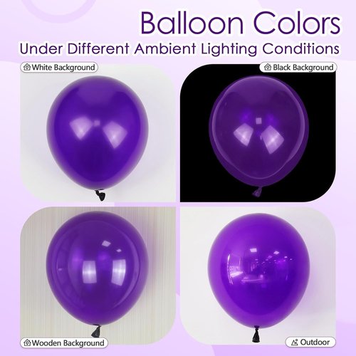 Dark Purple Balloons | 12-Inch Latex Party Balloons - 50pcs for Weddings, Baby Showers & Birthdays