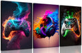 BGFCE Gaming Room Decor - Set of 3 Cool Canvas Wall Art Prints for Teen Boys | 12x16 Inch Framed