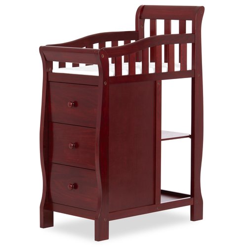 Dream On Me Jayden 3 in 1 Portable Convertible with Changer Conversion Post, Cherry