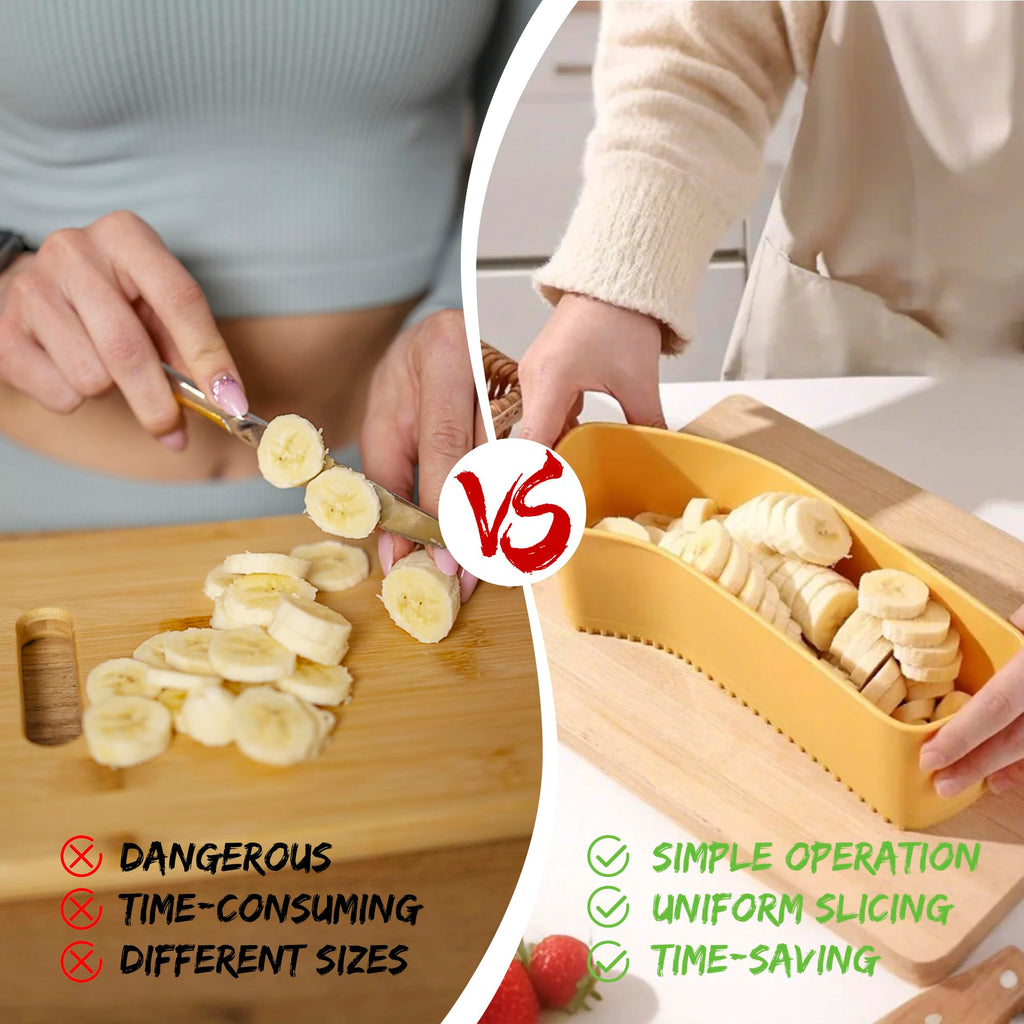 Extra Large Fruit Slicer Banana Cutter, Strawberry Slicer, Cucumber, Speed for Egg Cheese Butter Cutter Hot Dog Grape, Strawberry Cutter kitchen(Yellow)