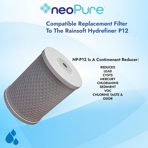 Neo-Pure NP-P12 PLUS Replacement Cartridge – Compatible with Rainsoft® Hydrefiner P-12 – Reduces Chlorine, Sediment & Odor – Easy Install
