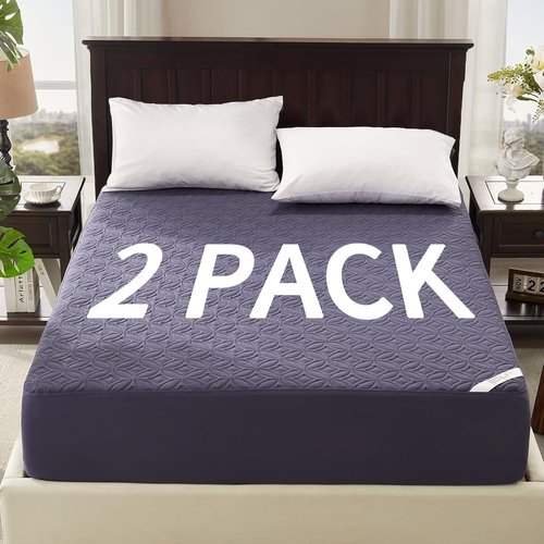 BEDLORE Waterproof Mattress Protector - Twin Size, Soft & Breathable Cover for Deep Pocket Beds (Navy Blue)