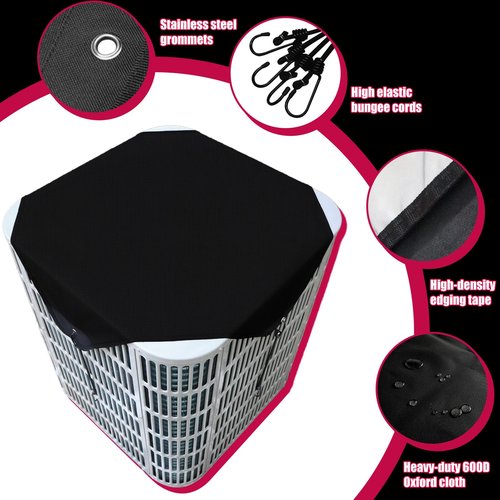 Artllon AC Covers for Outside Winter, 600D Oxford Air Conditioner Covers for Outside, 36''x36'' Waterproof AC Condenser Cover - Universal Top Defender Cover
