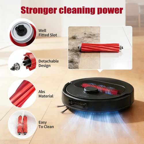 Roller Brush Replacement for Roborock Q7,Q7+,Q7 Max,Q7 Max+,S7 Series,QV 35A/35S, Q Revo,Qrevo S/MaxV/Pro/Plus Robotic Vacuum,Accessories inclue 4 Rubber Main Roller Brush