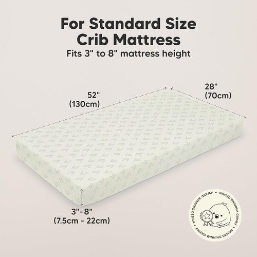 KeaBabies Organic Crib Sheets - 2-Pack Fitted Jersey Cotton for Boys & Girls | Soft, Breathable 52x28 (Fleur)