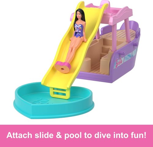 Barbie Mini Playsets - Dream Boat Toy Vehicle with Color-Change Surprise & 1.5-Inch Doll