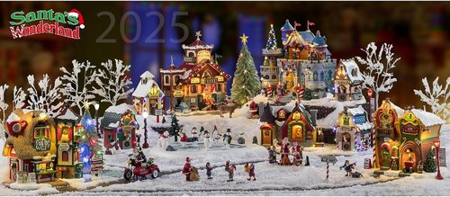 Lemax Village Square Clock Tower - Battery-Operated Lighted Building | #55320