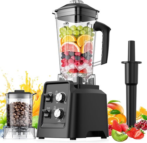 1800W Professional Blender by [Brand Name] - 6-Blade Smoothie Maker with Grinder, Self-Cleaning, 68oz & 20oz Jars