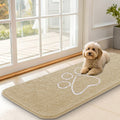 OLANLY Dog Door Mat - Absorbent Non-Slip Chenille Mat for Muddy Paws | 47x17 Inches, Beige
