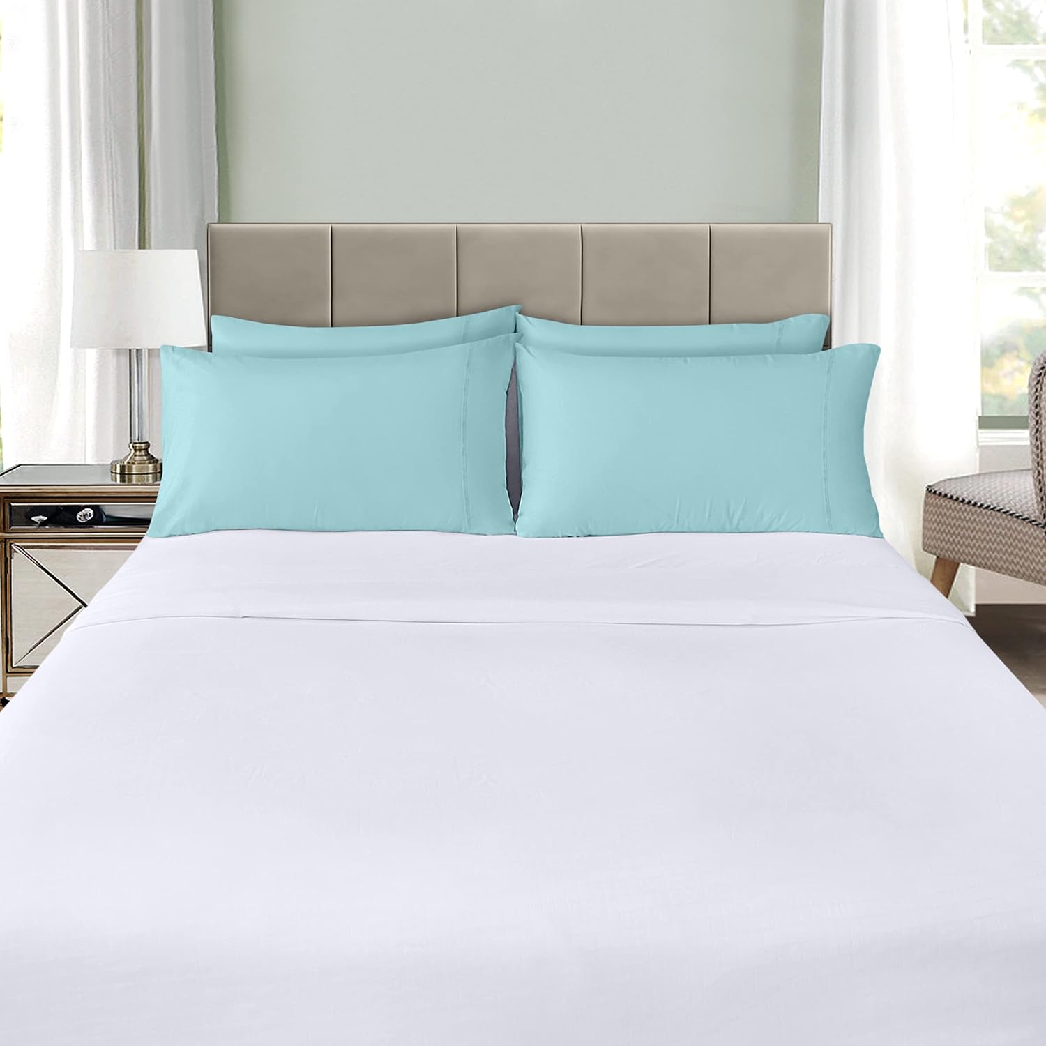 Utopia Bedding Queen Pillow Cases - Soft Brushed Microfiber - 12 Pack, Fade Resistant, Spa Blue 20x30 Inches