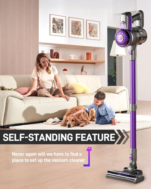 FUNCCUBE Cordless Vacuum Cleaner - Powerful Suction, Tangle-Resistant, 50 Min Runtime | Lightweight & Versatile for Carpets & Hard Floors