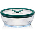 Anyday 4-Cup Glass Food Storage with Glass Lid, Round Shallow Dish | Plastic-Free Meal Prep & Microwave Cookware | Stackable Airtight Storage Container with Vented Lid for Microwave-Safe Reheating