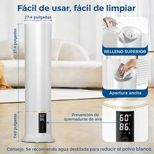 Humidifier Large Room,2.4Gal Cool Mist Humidifiers for Bedroom 9L High Capacity 24dB Quiet Air Humificador fit Removable Water Tank 360° Adjustable, Top Fill & Easy Clean with Remote Control