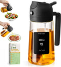 Sweet View Olive Oil Sprayer - 16oz Glass Dispenser for Cooking & BBQ | Kitchen Gadget (Black)