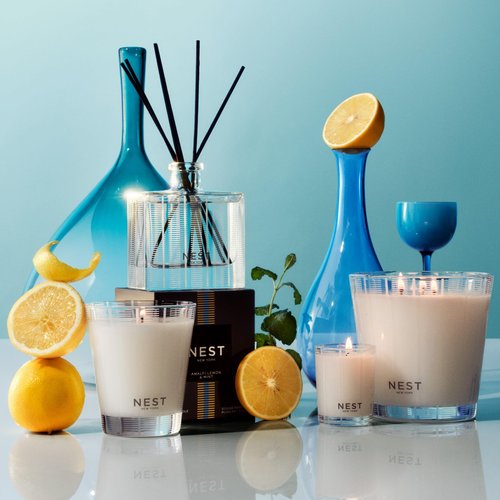 NEST New York Scented Classic Candle, Amalfi Lemon & Mint - 8.1 oz - Up to 60-Hour Burn Time - Reusable Glass Vessel