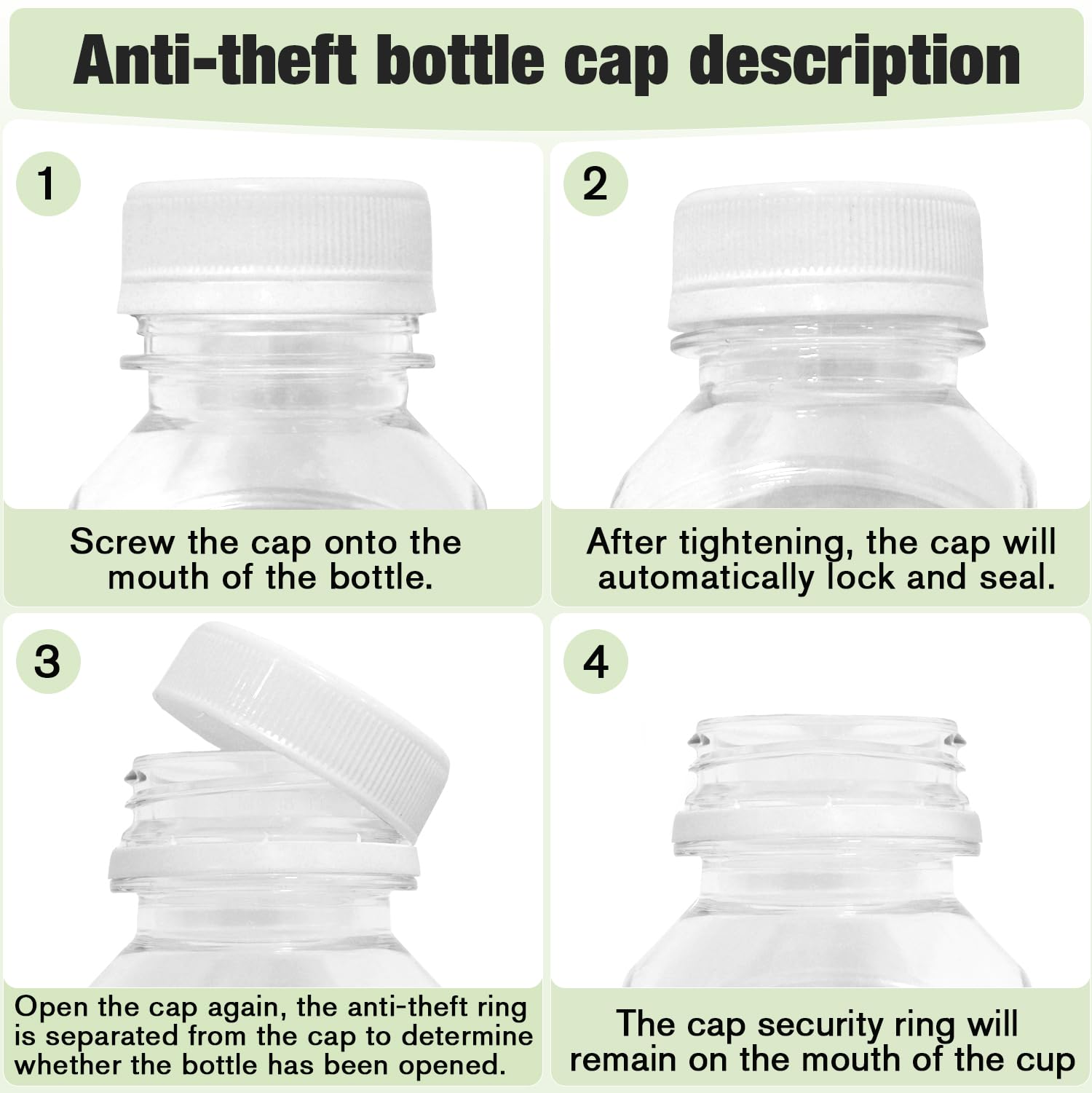 Plastic Juice Bottles with Caps 6 pcs - 12oz Reusable Juice Containers with Tamper Proof Lids White - Clear Juicing Bottles for Juicing Milk Smoothie Drinking and Other Beverages Christmas Gifts