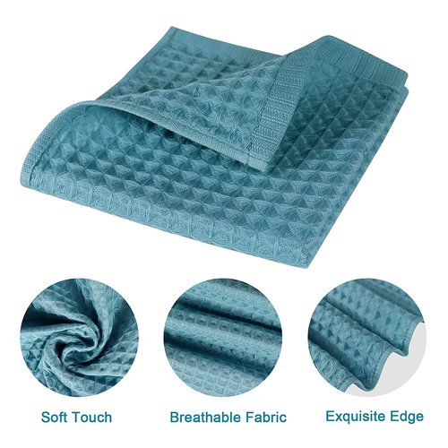 vfaejll 6 Pack Waffle Weave Dish Cloths, 13x13 Inch 100% Cotton Kitchen Towels for Washing Dishes - Super Absorbent, Quick Drying Dish Rags (Mixed Colors)