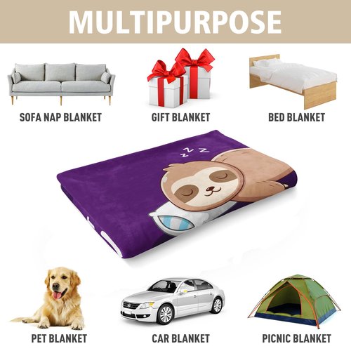 Funny Gifts for Aunt, Aunt is Charging Sloth Blanket, Auntie Birthday Gifts, Present for Aunts from Niece Nephew Christmas Mothers Day, Super Soft Throws Blanket for Auntie 60" x 50"