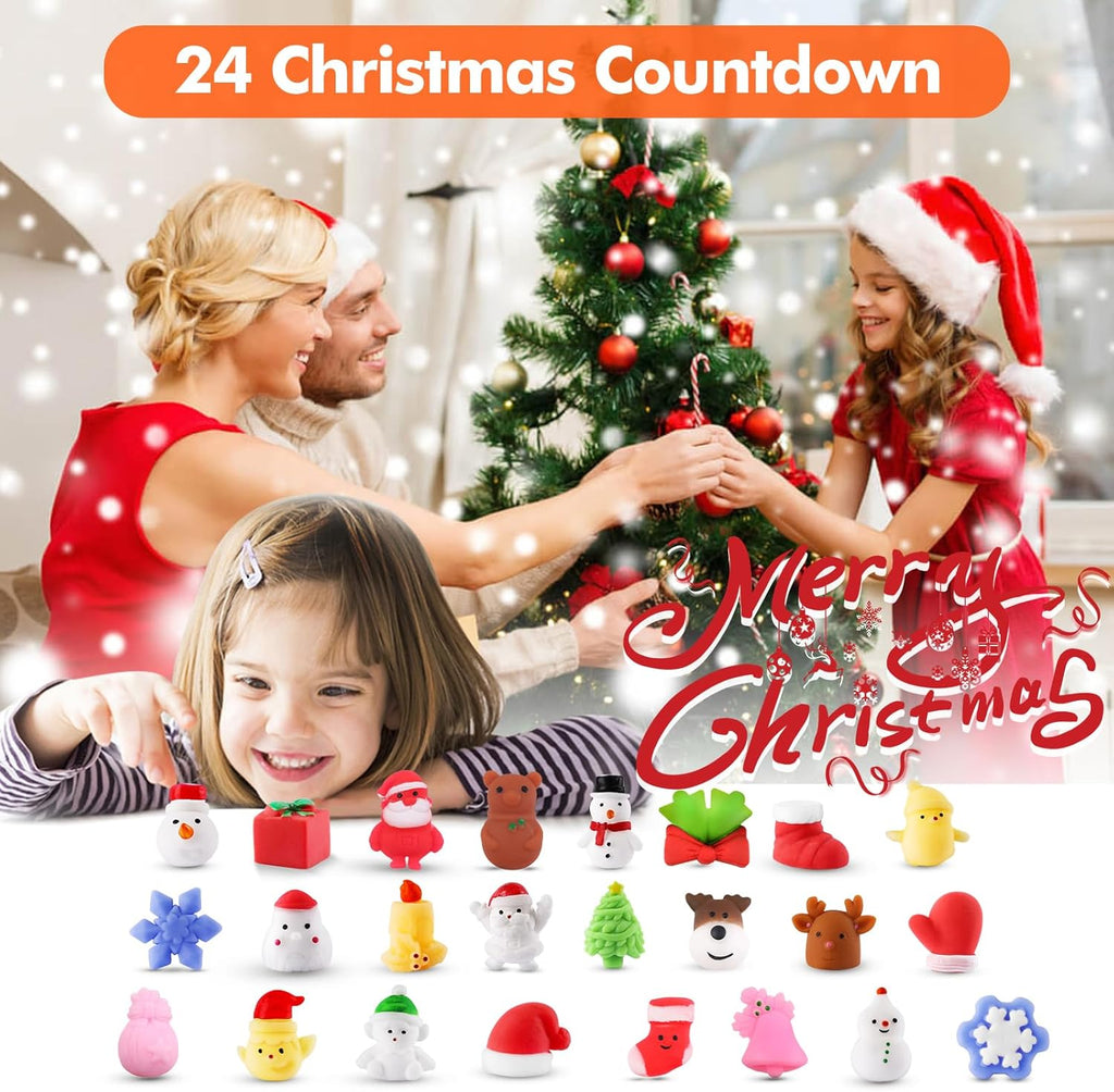Skiennix Christmas Squishies Advent Calendar 2025 | 24 Cute Mochi Toys for Holiday Countdown