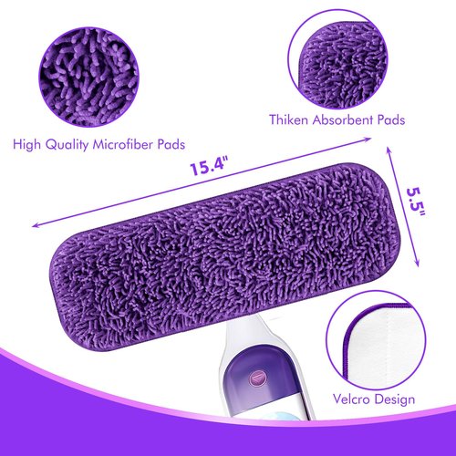 Yicotira Reusable Power Mop Refill Pads for Swiffer Power Mop Starter Kit - Swifter Powermop Pads Refills - Multi-Surface & Wood Mopping Pad Refil for Floor Cleaning - Washable Microfiber Pad, 3 Pack