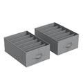 SONGMICS Set of 2 Large Size Wardrobe Clothes Organizers, 6-Compartment Foldable Drawer Organizers with Handles, 16.5 x 11.8 x 6.7 Inches, for Pants, Sweaters, Jeans, Dove Gray URUS009G02