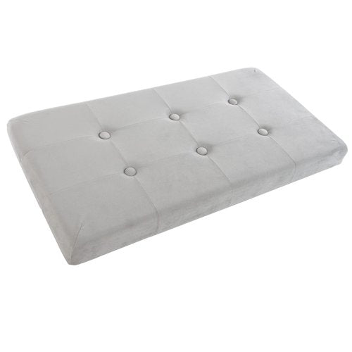 Storage Ottoman - Velvet Tufted Footrest, Linen Chest, or Bench Organizer with Removable Lid for Bedroom, Dorm Room, or Entryway by Lavish Home (Gray)