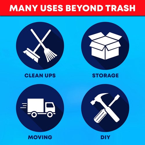 95-96 Gallon Trash Bags Heavy Duty (25 Bags w/Ties Value pack) Extra Large Trash Bags, 90 Gallon, 95 Gallon, 96 Gallon, 100 Gallon