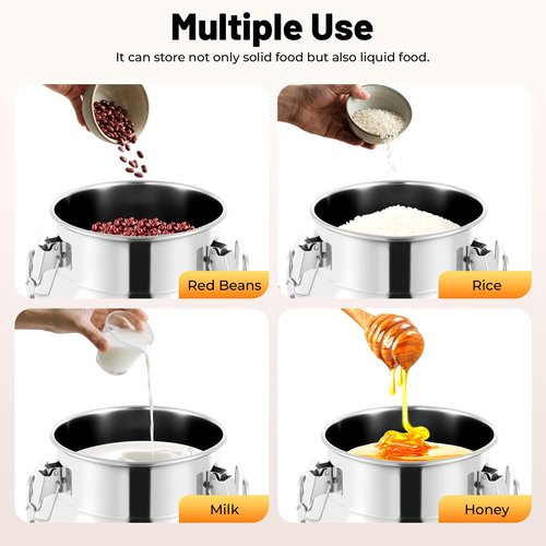 20L/5.25Gallon Stainless Steel Milk Can - Heavy Duty Milk Jug Bucket with Ergonomic Handle and Tight Lid, SS Liquid Solid Container, Non-Slip Base, Seamless Design, Simply Rinse for Clean