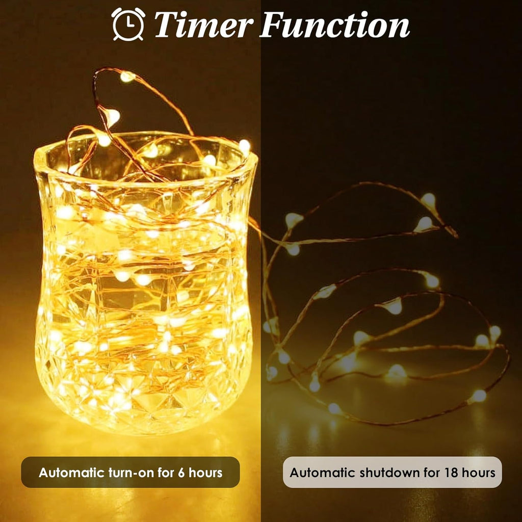 Skiennix 80FT 240LED Fairy Lights - Battery Operated with Remote & Timer | 8 Modes for Indoor/Outdoor Use, Warm White