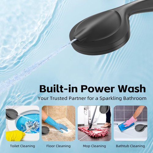 SANISANO High Pressure Filtered Shower Head with Handheld, 9 Spray Modes 4.7" Shower Head, 59" long hose, 10 Layers Filter for Hard Water, Remove Chlorine, Adjustable Bracket, Matte Black
