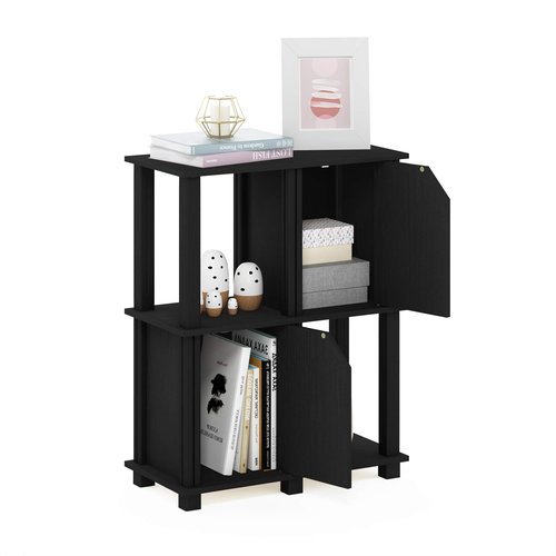FURINNO Brahms Storage Shelf, 3-Tier, Black Oak/Black