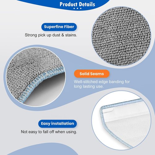 6 Pack Mop Replacement for iRobot Roomba Combo Essential Robot Vacuum & Mop Y0140 / Y0110 / Q011 / Q012 / Q052/ Roomba 104 / Roomba 105 Combo, Microfiber Washable Mopping Pads