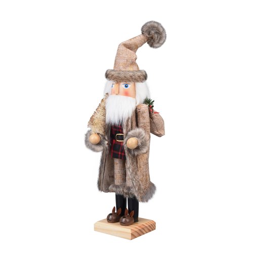 ArlinaL Santa Christmas Nutcracker Figures Decor 15 Inch, Wooden Xmas Nutcracker Santa Nutcracker Ornaments, Festive Christmas Decorations for Shelves and Tables