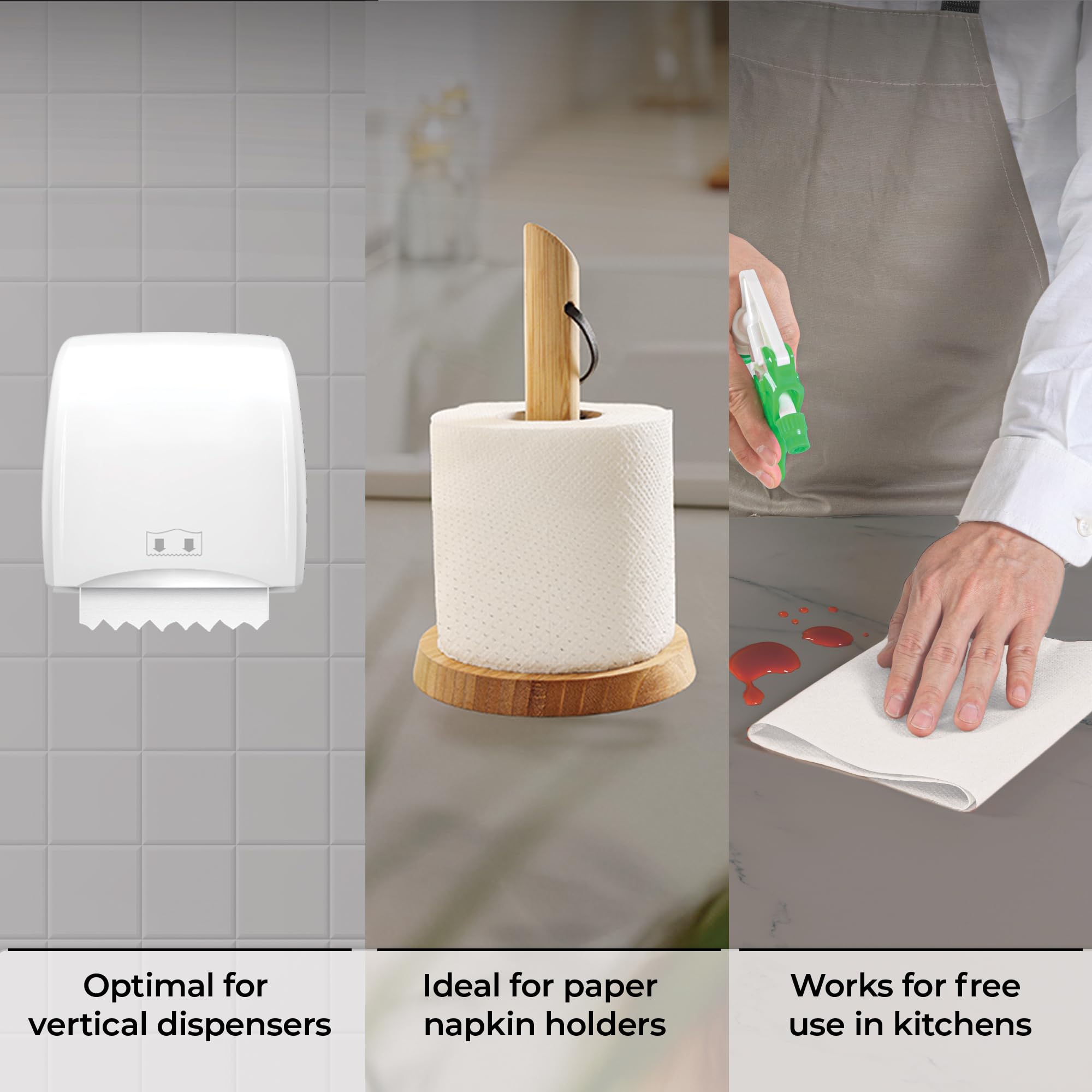 Restaurantware Paper Towel 12 Roll Case 600' 1-Ply White Paper Towel Roll Non-Perforated Absorbent Commercial Universal Core Kitchen Restroom Use