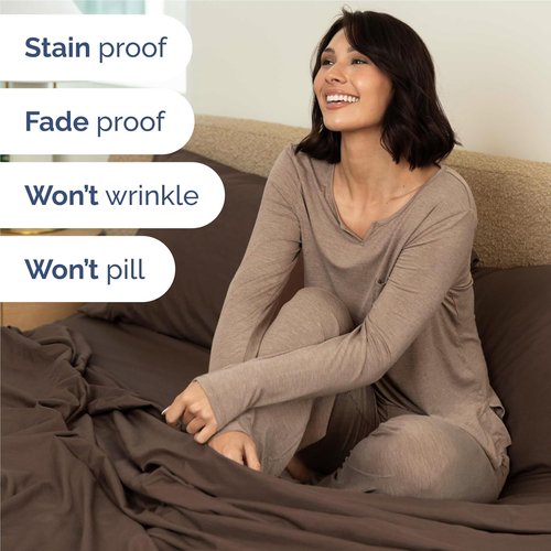 Hotel Luxury Twin XL Sheet Set by [Brand Name] - Comfy, Breathable & Cooling - Ultra-Soft, Deep Pockets, Wrinkle-Free - Brown