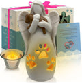 OakiWay Dog Memorial Gifts - Angel Candle Holder Statue with Flickering LED Candle | Pet Loss Sympathy Gift for Dog Lovers