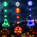 Suddus Halloween Lights - 3 Pack Battery Operated with Timer | Orange Pumpkin, Violet Spider & Green Witch Hat Decor