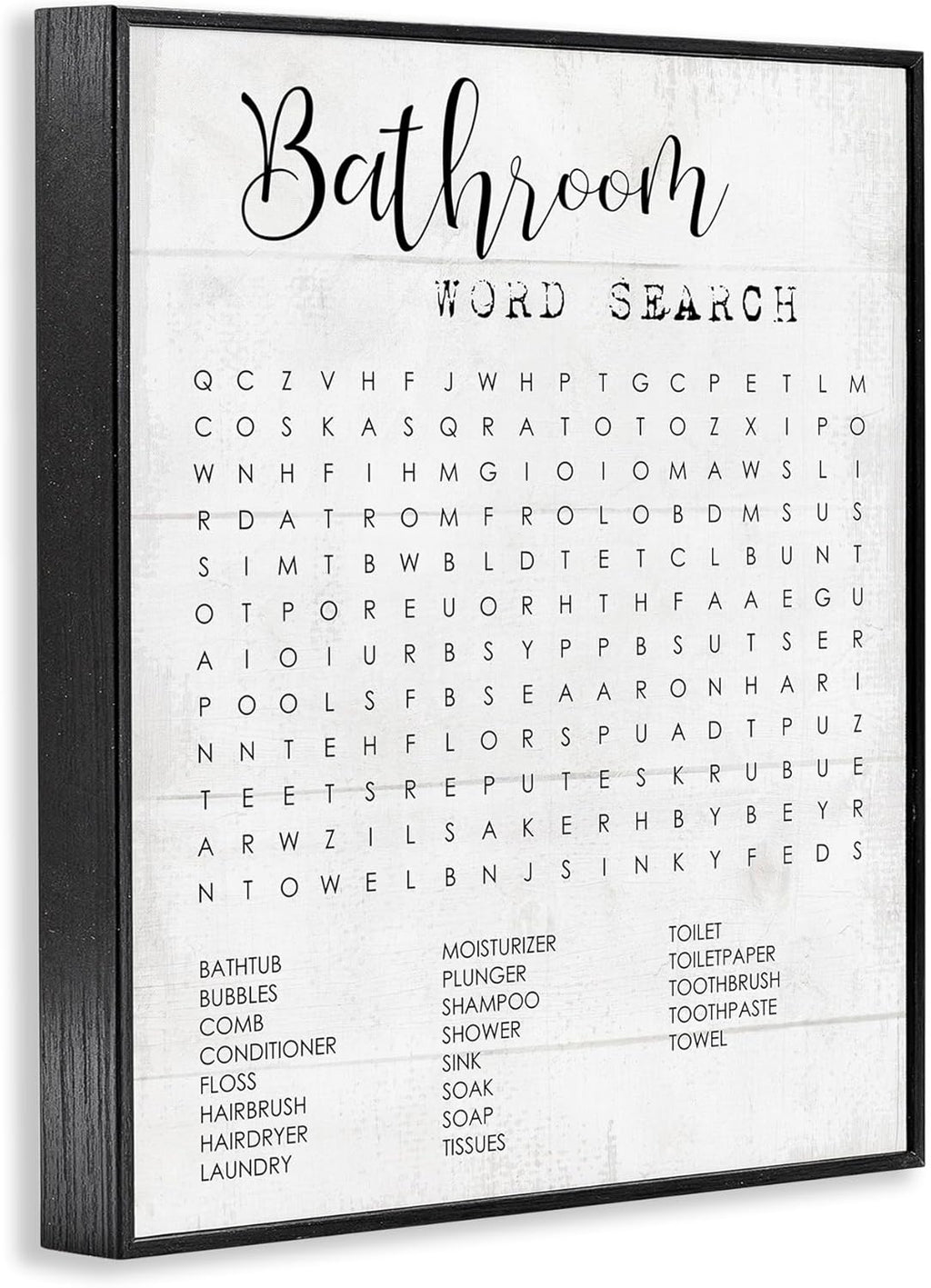 Stupell Industries Wall Art - Fun Family Bathroom Search Design by Daphne Polselli | 11 x 14, Black