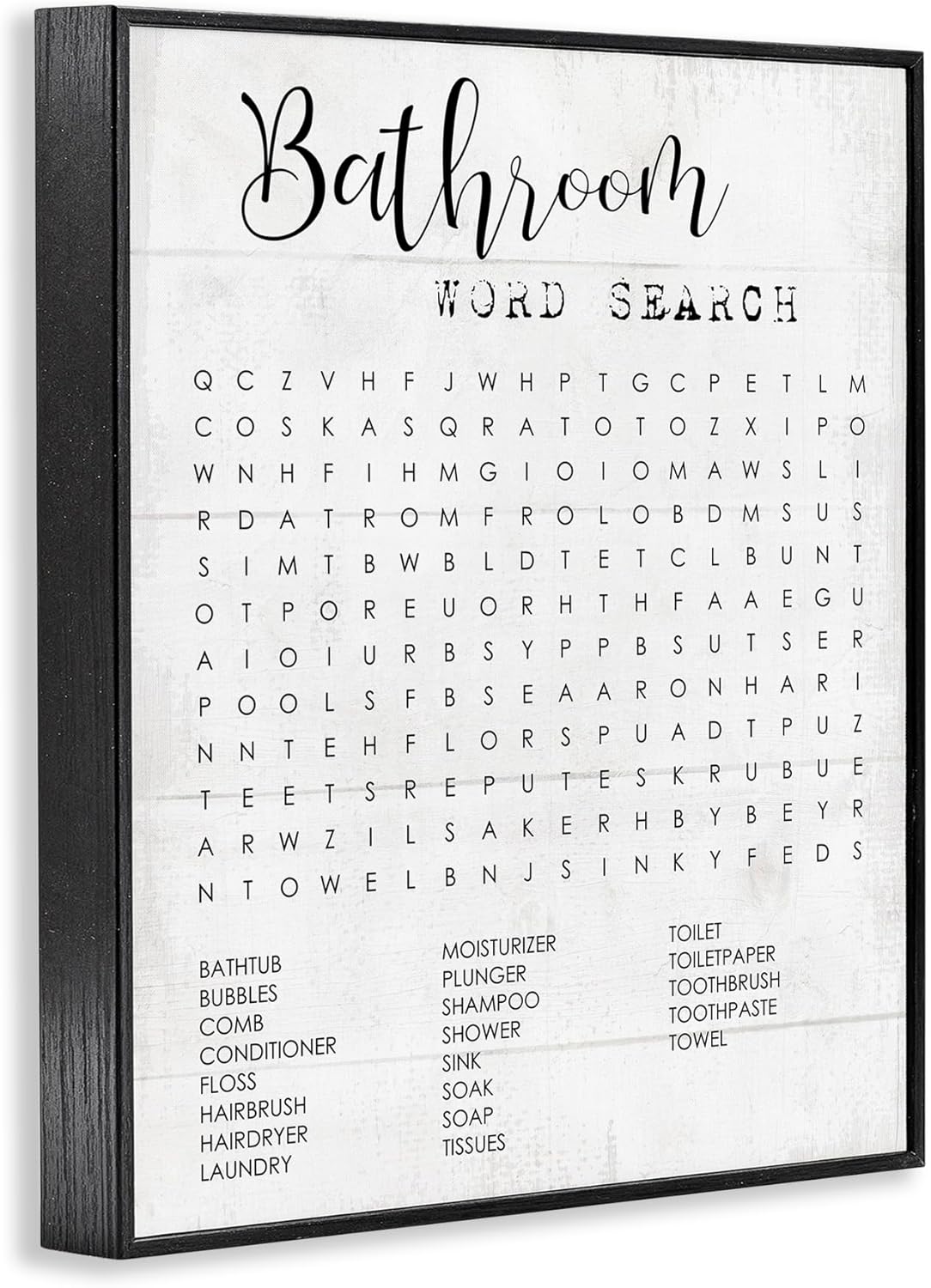 Stupell Industries Wall Art - Fun Family Bathroom Search Design by Daphne Polselli | 11 x 14, Black