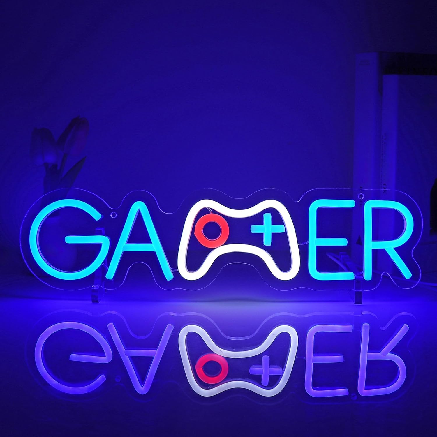 Skiennix Gamer Neon Sign - LED Wall Decor for Gaming Rooms | USB Powered Light Up Sign for Teen Boys