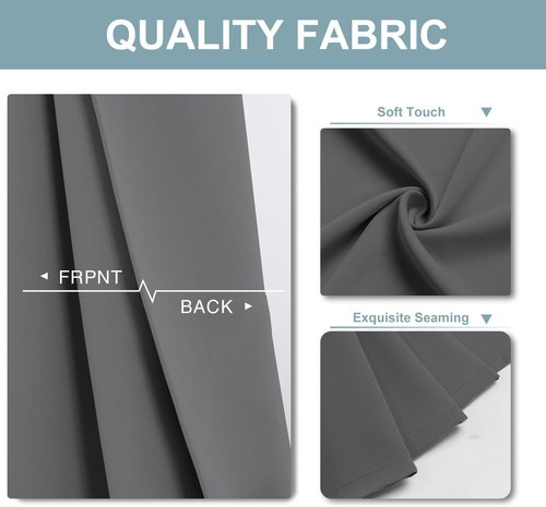 ChrisDowa Small Window Curtains - Thermal Insulated Grommet Room Darkening Panels | Grey, 29 x 40 Inch