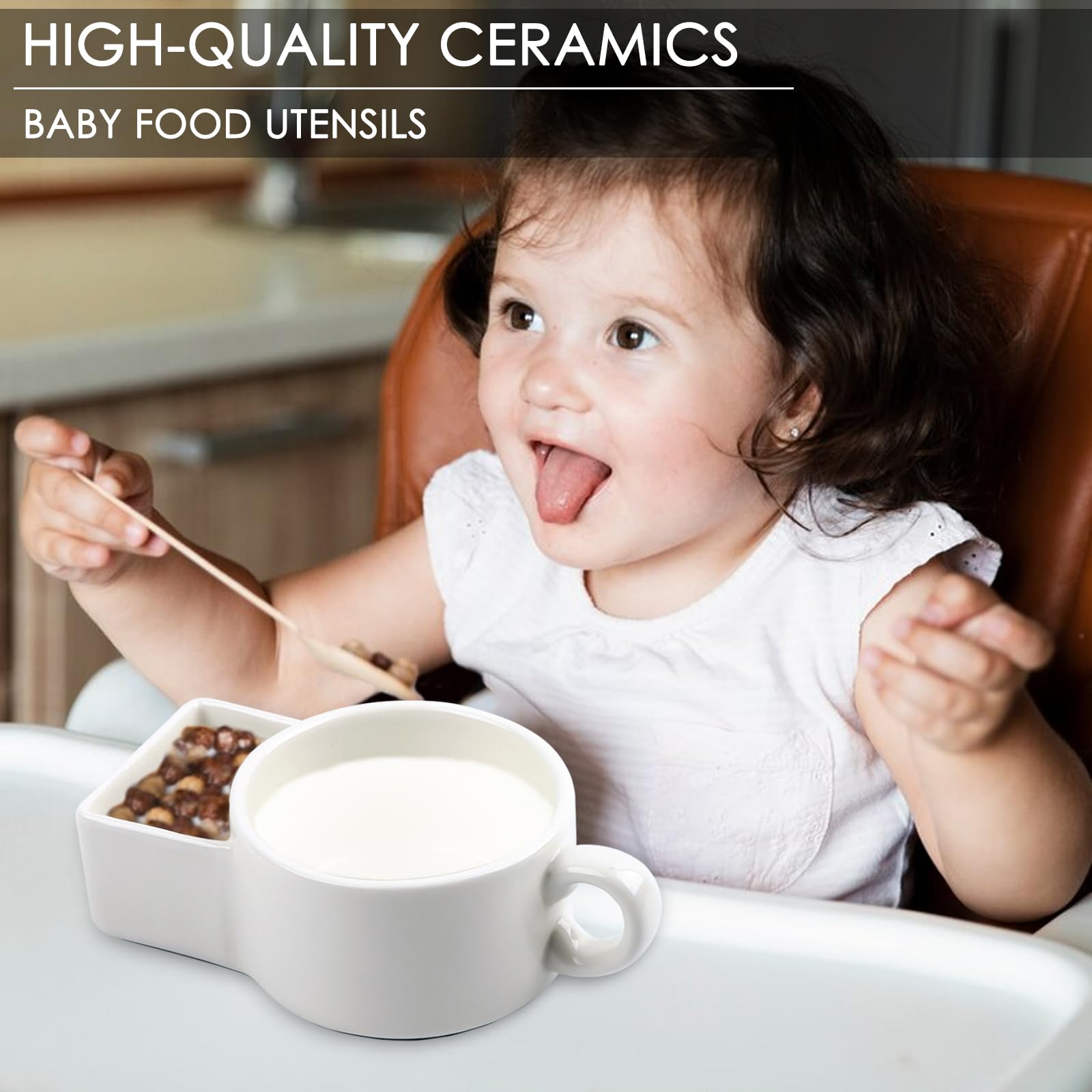 KAYCROWN 2 Pack Ceramic Soup and Cracker Mug or Cereal Bowl, Anti-Soggy Cereal Bowl, Microwave Safe, Soup and Side/Cracker Bowls Sets for Breakfast, Chip, Veggies, Dip Bowls for Parties
