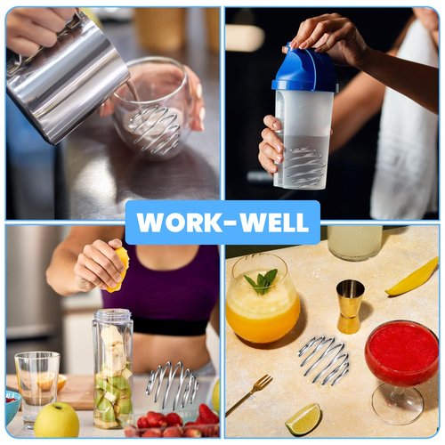 KFHENSOMR Stainless Steel Shaker Ball 10Pcs Wire Whisk Shaker Ball Protein Mixer Mixing Balls for Shakers Cup Blend Bottle Mixer (Diameter 1.25 inch)