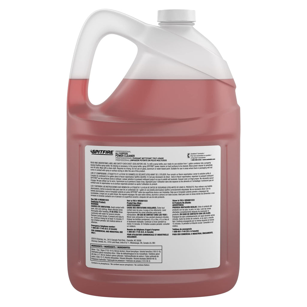 Spitfire CBD540045 Professional All Purpose Liquid Power Cleaner, Heavy Duty Degreaser Removes Resin, Paint, Oil, Ink, Gum, Pine Scent, Ready-to-Use Refill, 1-Gallon
