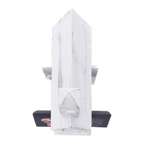 GALLERIE II White Church Chapel Large Christmas Card Holder | Mail Holder 11 x 24 inches | Versatile Festive | Holiday Card Holder | Winter Tabletop | Christmas Card Holders Display Cream