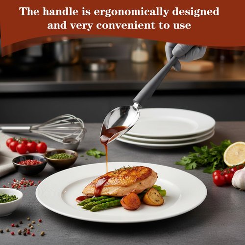 4PCS Professional Culinary Precision Drawing Decorating Spoon Set, Multi-use Stainless Steel Chef Culinary Drawing Spoons, Chocolate Filter Spoons with Tapered Spout for Decorating Plates Cake Dessert