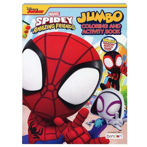 Spidey and His Amazing Friends Coloring Books Bulk - Spiderman Party Supplies Bundle with 12 Jumbo Spidey Activity Books with Coloring Pages, Activities, More Plus Tattoos | Spidey Party Favors Bulk