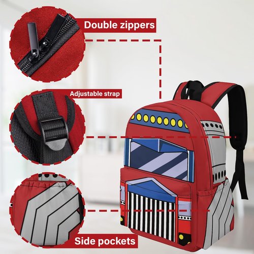 Fiwsuyr Truck Backpack for Kids Boys 16 Inch Cartoon Car Bag Travel Backpack