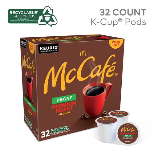 McCafe Premium Roast Decaf K-Cup Pods - Single Serve Coffee, 32 Count