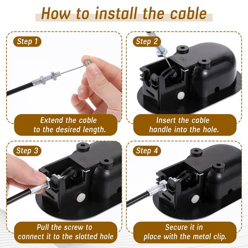 2 Set Recliner Handle Replacement Parts with Pull Cable, Durable Recliner Release Pull Handle, Repair and Replacement Accessories Fits Most Recliner Chair Sofa, ABS Material